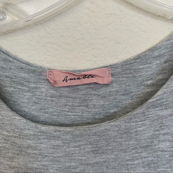 Grey ruched bodycon asymmetrical dress - Picture 5 of 5